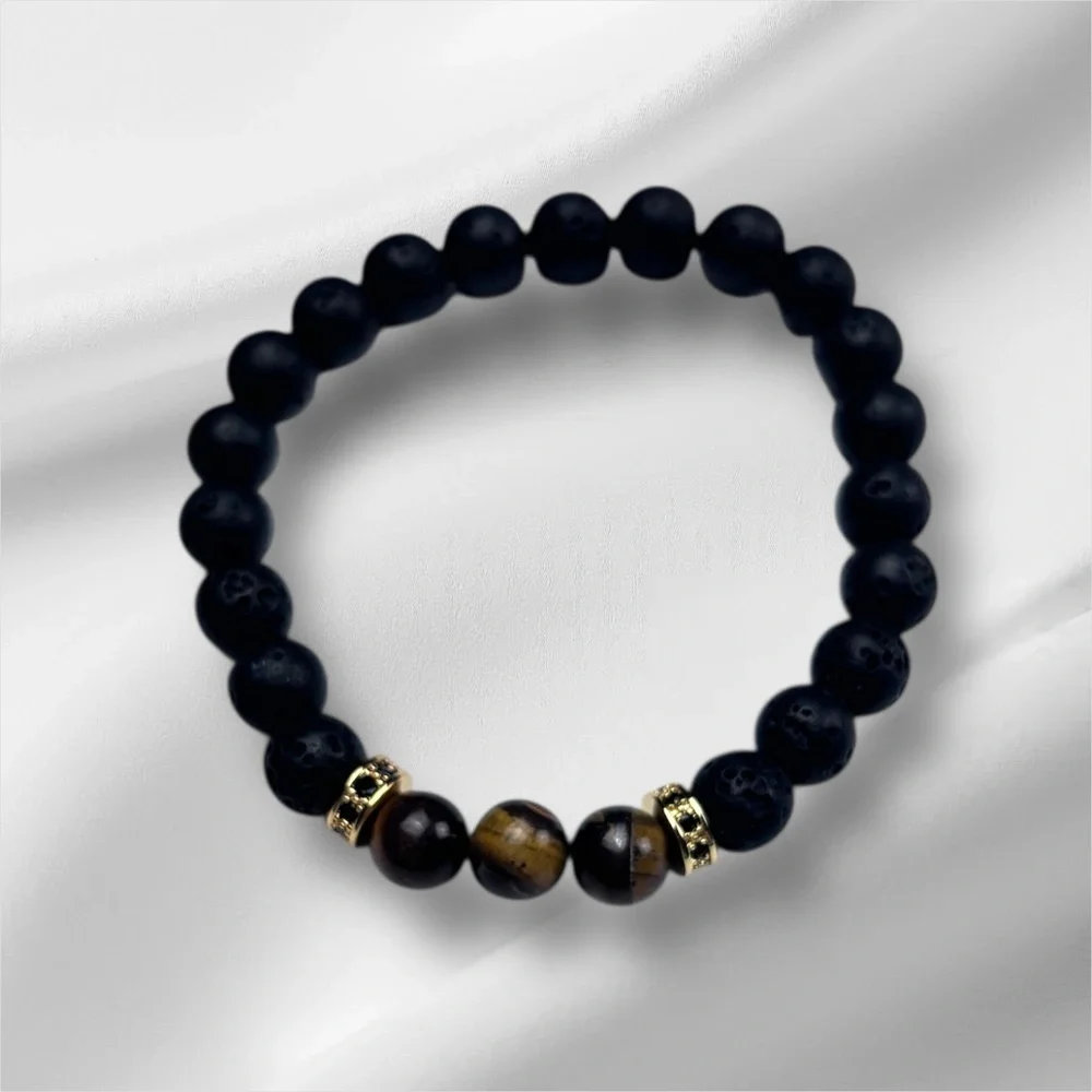 Black and Brown Beaded Bracelet